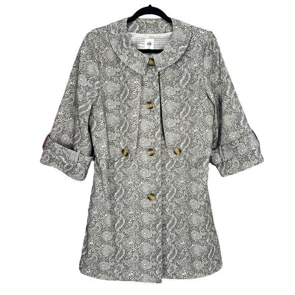 CABI CAMILLE Women's 1/2 SLEEVE LONG JACKET Gray Size MEDIUM - Picture 1 of 8